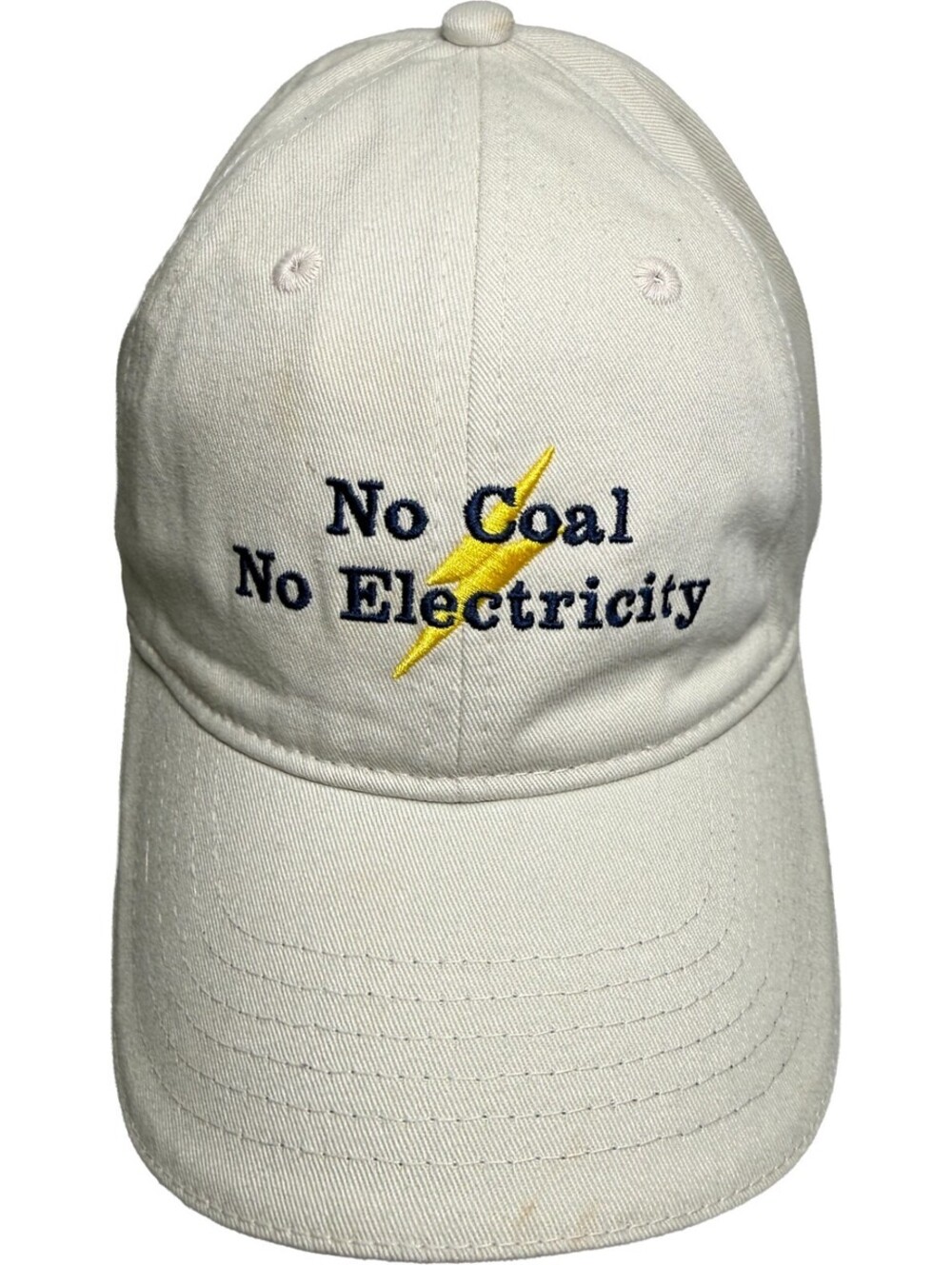 Thompson Caterpillar No Coal No Electricity Hat Ashworth Khaki Golf Cap NWT